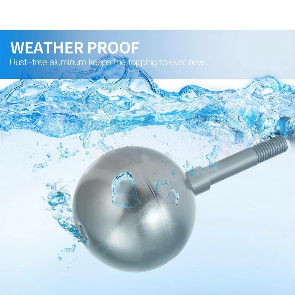 ANLEY 3 in. Flagpole Ball Topper Ornament - Silver Anodized Aluminum Finish 6 ANLEY 3 in. Flagpole Ball Topper Ornament - Silver Anodized Aluminum Finish - Image 4