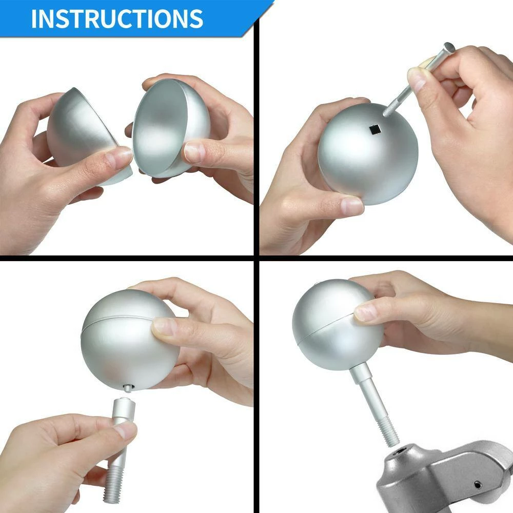 ANLEY 3 in. Flagpole Ball Topper Ornament - Silver Anodized Aluminum Finish 7 ANLEY 3 in. Flagpole Ball Topper Ornament - Silver Anodized Aluminum Finish - Image 5