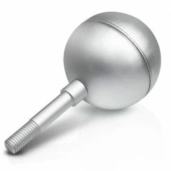 ANLEY 3 in. Flagpole Ball Topper Ornament - Silver Anodized Aluminum Finish