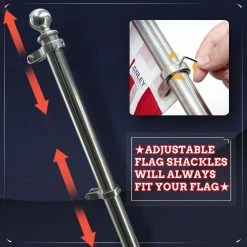 ANLEY 2 ft. Boat Flagpole Kit with Flag Pole and Mounting Base -US Flora Bunda Sales 2022 anley flagpoles a flagpole boat 1f 1000