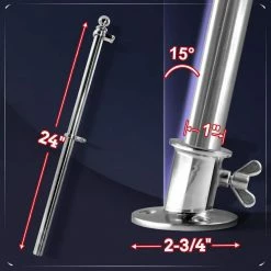 ANLEY 2 ft. Boat Flagpole Kit with Flag Pole and Mounting Base -US Flora Bunda Sales 2022 anley flagpoles a flagpole boat 44 1000