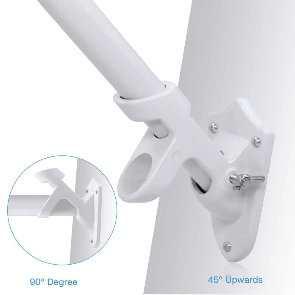 ANLEY 1 in. 2-Position White Aluminum Flagpole Bracket 6 ANLEY 1 in. 2-Position White Aluminum Flagpole Bracket - Image 4