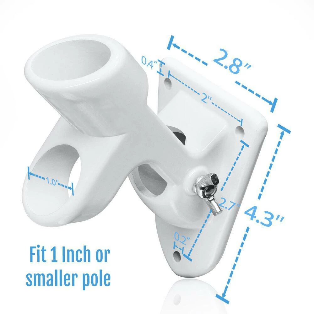 ANLEY 1 in. 2-Position White Aluminum Flagpole Bracket 7 ANLEY 1 in. 2-Position White Aluminum Flagpole Bracket - Image 5