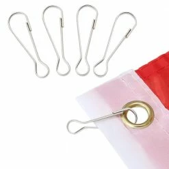 ANLEY Flag Pole Clip Snaps Hook Stainless Steel Flagpole Accessories - Compatible with Grommeted Flag (4-Pack)