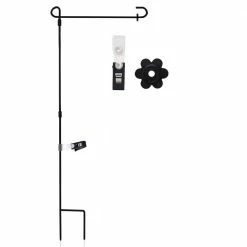 ANLEY 37 in. x 14 in. Wrought Iron Garden Flag Stand - Upgraded Version Reinforced Garden Flag Holder