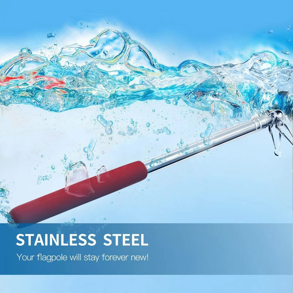 ANLEY 4 ft. Telescopic Handheld Flagpoles, Portable Staff with Clips for Tour Guides 7 ANLEY 4 ft. Telescopic Handheld Flagpoles, Portable Staff with Clips for Tour Guides - Image 5