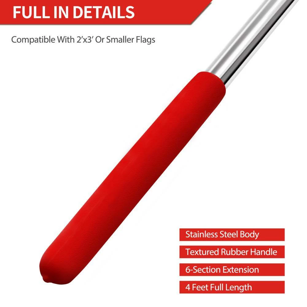 ANLEY 4 ft. Telescopic Handheld Flagpoles, Portable Staff with Clips for Tour Guides 4 ANLEY 4 ft. Telescopic Handheld Flagpoles, Portable Staff with Clips for Tour Guides - Image 2