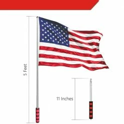 ANLEY 60 in. x 0.6 in. Telescopic Handheld Flagpoles, Portable Staff with Clips for Tour Guides -US Flora Bunda Sales 2022 anley flagpoles a flagpole handheld 5ft 1f 1000