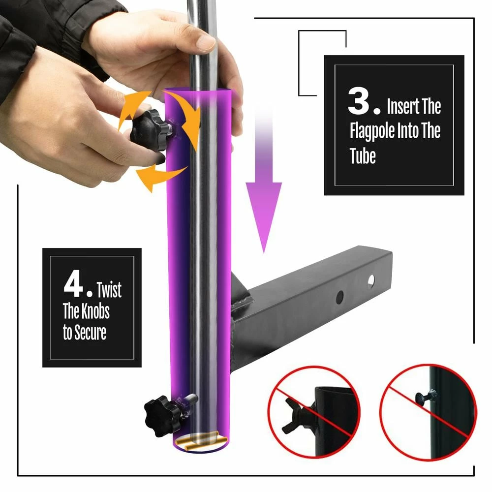 ANLEY Universal Car Hitch Mount Flagpole Holder -Vehicle Rear Flag Pole Mounting Bracket 5 ANLEY Universal Car Hitch Mount Flagpole Holder -Vehicle Rear Flag Pole Mounting Bracket - Image 3