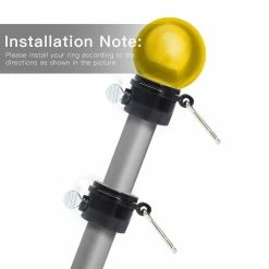 ANLEY 1 in. Dia Tangle Free Flagpole Mounting Ring Clip Rotating with Metal Clips (2-Piece) -US Flora Bunda Sales 2022 anley flagpoles a flagpole ring black 44 1000