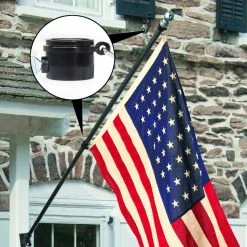 ANLEY 1 in. Dia Tangle Free Flagpole Mounting Ring Clip Rotating with Metal Clips (2-Piece) -US Flora Bunda Sales 2022 anley flagpoles a flagpole ring black 76 1000