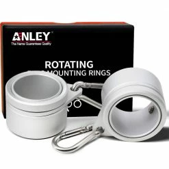 ANLEY Aluminum Flagpole Mounting Rings 360-Degree Anti Wrap with Carabiner for 1 in. Dia Flag Pole Silver (2-Pack)
