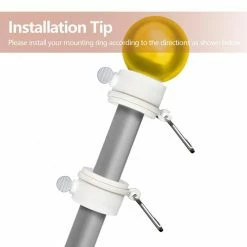 ANLEY 1.26 in. Dia Tangle Free Flag Pole Mounting Ring Clip Rotating Flapole Mounting Rings with Metal Clips (2-Piece) -US Flora Bunda Sales 2022 anley flagpoles a flagpole ring w 1 26 1f 1000