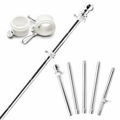 ANLEY 6 ft. Flag Pole Stainless Wall Mount Flag Pole - Adjustable Length