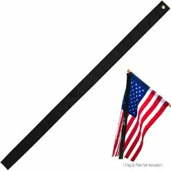 ANLEY 5 ft. x 2.5 in Mourning Flag Streamer Half-Mast Mourning Ribbon Double Stitched Honoring The Fallen Half