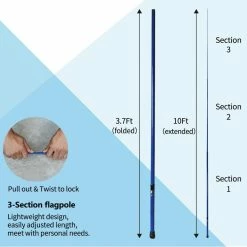 ANLEY 10 ft. Retractable Fiberglass Telescopic Flagpole - Outdoor Telescoping Flag Pole (Pack of 2) -US Flora Bunda Sales 2022 anley flagpoles a flagpole telescopic 10ft 2pc 44 1000