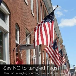 ANLEY 6 ft. Tangle-Free Flagpole, Aluminum Spinning Wall Mount 1 in. Flag Pole Heavy-Duty and Rust Free Silver (Set of 2) 10 ANLEY 6 ft. Tangle-Free Flagpole, Aluminum Spinning Wall Mount 1 in. Flag Pole Heavy-Duty and Rust Free Silver (Set of 2) -US Flora Bunda Sales 2022 anley flagpoles a flagpole tf silver 2pc 4f 1000