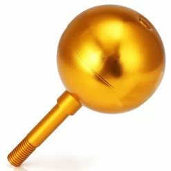 ANLEY 3 in. Authentic Flagpole Ball Top Ornament Replacement - Gold Anodized Aluminum Finish
