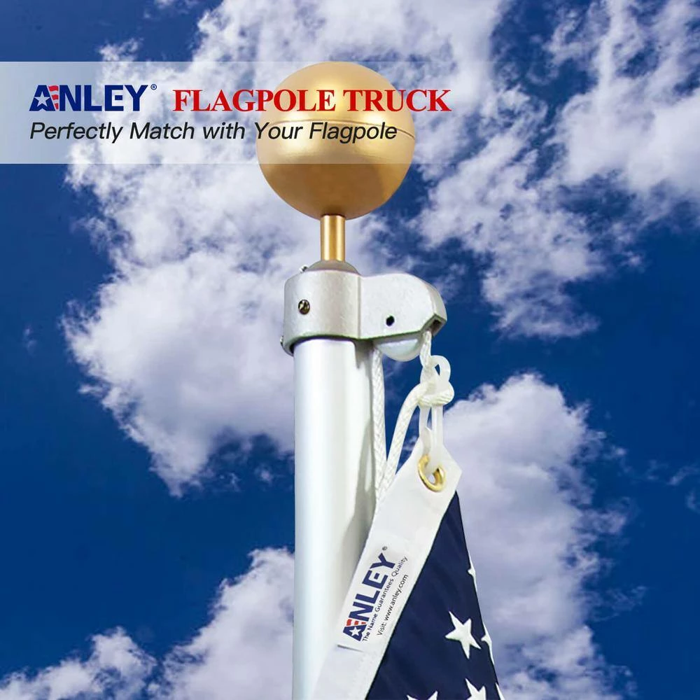 ANLEY 2 in. x 4.3 in. Sliver Cast Aluminum Standard US Accessories Flag Pole Truck with Nylon Heavy-Duty Pulley 7 ANLEY 2 in. x 4.3 in. Sliver Cast Aluminum Standard US Accessories Flag Pole Truck with Nylon Heavy-Duty Pulley - Image 5