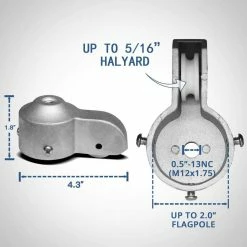 ANLEY 2 in. x 4.3 in. Sliver Cast Aluminum Standard US Accessories Flag Pole Truck with Nylon Heavy-Duty Pulley 10 ANLEY 2 in. x 4.3 in. Sliver Cast Aluminum Standard US Accessories Flag Pole Truck with Nylon Heavy-Duty Pulley -US Flora Bunda Sales 2022 anley flagpoles a flagpole truck 4f 1000