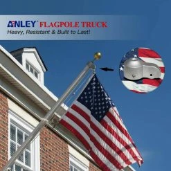 ANLEY 2 in. x 4.3 in. Sliver Cast Aluminum Standard US Accessories Flag Pole Truck with Nylon Heavy-Duty Pulley 13 ANLEY 2 in. x 4.3 in. Sliver Cast Aluminum Standard US Accessories Flag Pole Truck with Nylon Heavy-Duty Pulley -US Flora Bunda Sales 2022 anley flagpoles a flagpole truck fa 1000