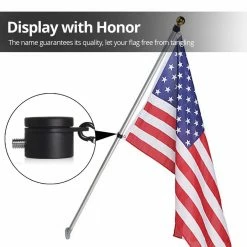 ANLEY 1.26 in. Aluminum Flagpole Mounting Rings Set - Anti Wrap 360° Rotatable Ring with Carabiners (2-Pack) -US Flora Bunda Sales 2022 anley flagpoles a pole ri sil b 1 26 fa 1000