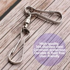 ANLEY Stainless Windsock Clips with 3 in. Dual Swivel Hook, 360° Rotatable and Anti-Wrap (Pack of 10) -US Flora Bunda Sales 2022 anley flagpoles a windsock swivelclip 10pc 4f 1000
