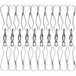 ANLEY Stainless Windsock Clips with 3 in. Dual Swivel Hook, 360° Rotatable and Anti-Wrap (Pack of 10)