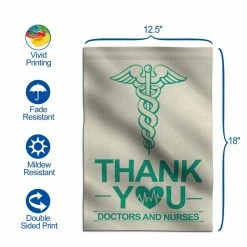 ANLEY 18 in. x 12.5 in. Double Sided Premium Garden Flag, Thank You Doctors and Nurses Decorative Garden Flags -US Flora Bunda Sales 2022 anley garden flags a flag garden n43 1f 1000