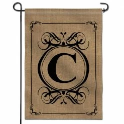 ANLEY 18 in. x 12.5 in. Classic Monogram Letter C Garden Flag, Double Sided Family Last Name Initial Yard Flags