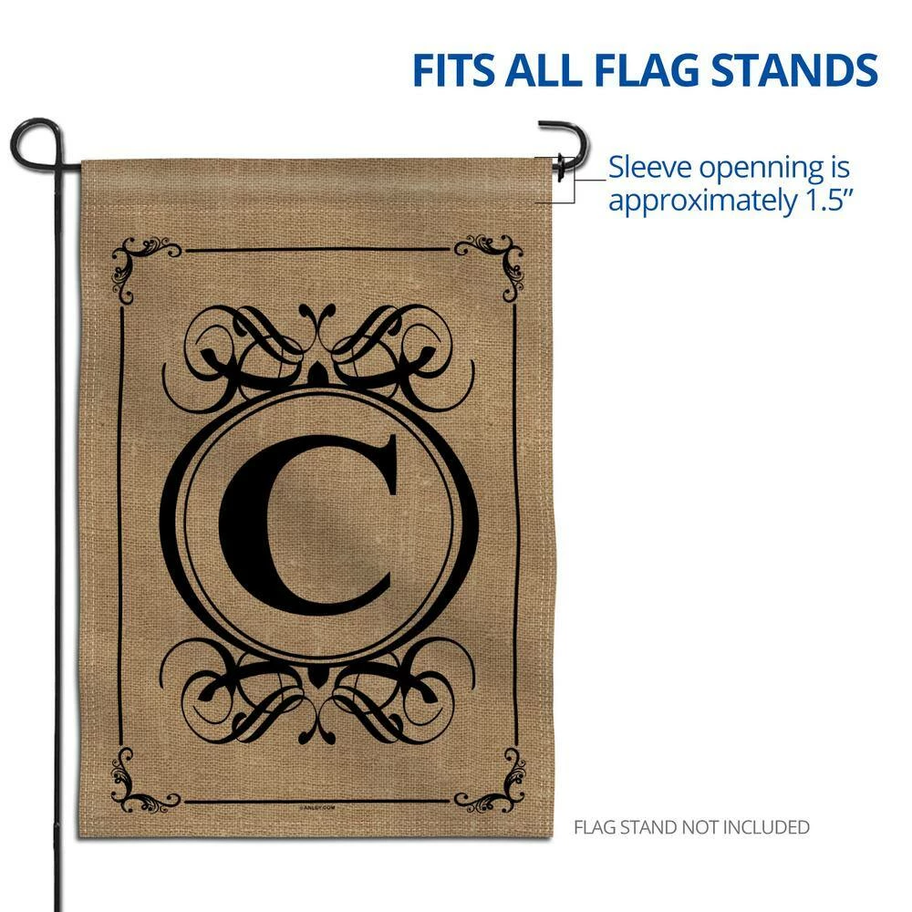 ANLEY 18 in. x 12.5 in. Classic Monogram Letter C Garden Flag, Double Sided Family Last Name Initial Yard Flags 8 ANLEY 18 in. x 12.5 in. Classic Monogram Letter C Garden Flag, Double Sided Family Last Name Initial Yard Flags - Image 6