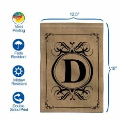 ANLEY 12.5 in. x 18 in. Classic Monogram Letter D Double-Sided Garden Flag, Family Last Name Initial Yard Flags -US Flora Bunda Sales 2022 anley garden flags a flag garden n45 d 1f 1000