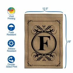 ANLEY 18 in. x 12.5 in. Classic Monogram Letter F Garden Flag, Double Sided Family Last Name Initial Yard Flags -US Flora Bunda Sales 2022 anley garden flags a flag garden n45 f 1f 1000