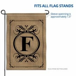 ANLEY 18 in. x 12.5 in. Classic Monogram Letter F Garden Flag, Double Sided Family Last Name Initial Yard Flags -US Flora Bunda Sales 2022 anley garden flags a flag garden n45 f fa 1000