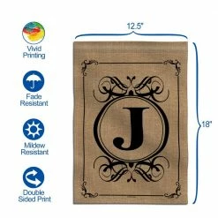 ANLEY 18 in. x 12.5 in. Classic Monogram Letter J Garden Flag, Double Sided Family Last Name Initial Yard Flags -US Flora Bunda Sales 2022 anley garden flags a flag garden n45 j 1f 1000