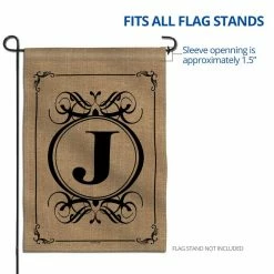 ANLEY 18 in. x 12.5 in. Classic Monogram Letter J Garden Flag, Double Sided Family Last Name Initial Yard Flags -US Flora Bunda Sales 2022 anley garden flags a flag garden n45 j fa 1000