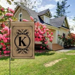 ANLEY 12.5 in. x 18 in. Classic Monogram Letter K Double Sided Garden Flag, Family Last Name Initial Yard Flags -US Flora Bunda Sales 2022 anley garden flags a flag garden n45 k 4f 1000
