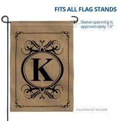ANLEY 12.5 in. x 18 in. Classic Monogram Letter K Double Sided Garden Flag, Family Last Name Initial Yard Flags -US Flora Bunda Sales 2022 anley garden flags a flag garden n45 k fa 1000