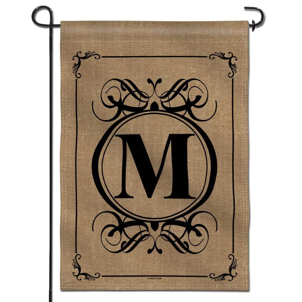 ANLEY 18 in. x 12.5 in. Classic Monogram Letter M Garden Flag, Double Sided Family Last Name Initial Yard Flags 3 ANLEY 18 in. x 12.5 in. Classic Monogram Letter M Garden Flag, Double Sided Family Last Name Initial Yard Flags