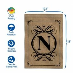 ANLEY 18 in. x 12.5 in. Classic Monogram Letter N Garden Flag, Double Sided Family Last Name Initial Yard Flags -US Flora Bunda Sales 2022 anley garden flags a flag garden n45 n 44 1000