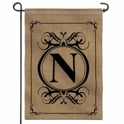 ANLEY 18 in. x 12.5 in. Classic Monogram Letter N Garden Flag, Double Sided Family Last Name Initial Yard Flags
