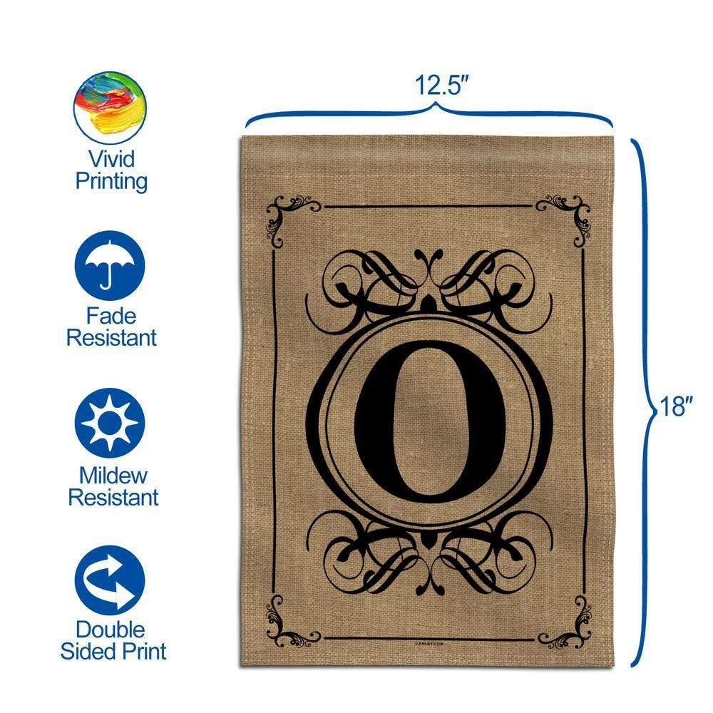 ANLEY 18 in. x 12.5 in. Classic Monogram Letter O Garden Flag, Double Sided Family Last Name Initial Yard Flags 6 ANLEY 18 in. x 12.5 in. Classic Monogram Letter O Garden Flag, Double Sided Family Last Name Initial Yard Flags - Image 4
