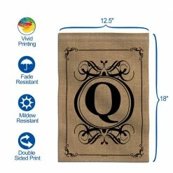 ANLEY 12.5 in. x 18 in. Classic Monogram Letter Q Double Sided Garden Flag, Family Last Name Initial Yard Flags -US Flora Bunda Sales 2022 anley garden flags a flag garden n45 q 1f 1000
