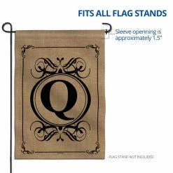 ANLEY 12.5 in. x 18 in. Classic Monogram Letter Q Double Sided Garden Flag, Family Last Name Initial Yard Flags -US Flora Bunda Sales 2022 anley garden flags a flag garden n45 q fa 1000