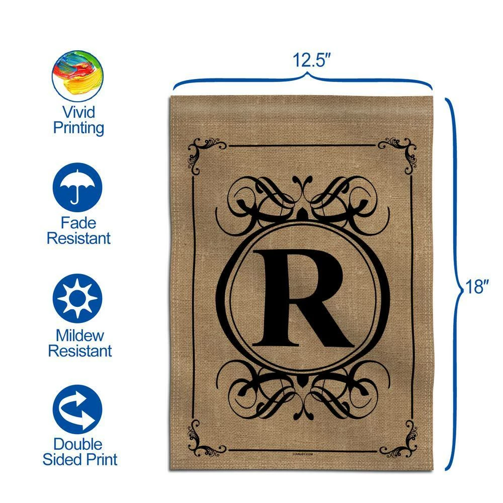 ANLEY 12.5 in. x 18 in. Classic Monogram Letter R Double Sided Garden Flag, Family Last Name Initial Yard Flags 6 ANLEY 12.5 in. x 18 in. Classic Monogram Letter R Double Sided Garden Flag, Family Last Name Initial Yard Flags - Image 4