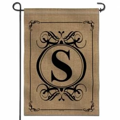ANLEY 12.5 in. x 18 in. Classic Monogram Letter S Double Sided Garden Flag, Family Last Name Initial Yard Flags