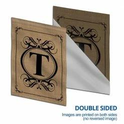 ANLEY 12.5 in. x 18 in. Classic Monogram Letter T Double Sided Garden Flag, Family Last Name Initial Yard Flags -US Flora Bunda Sales 2022 anley garden flags a flag garden n45 t 44 1000