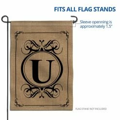 ANLEY 18 in. x 12.5 in. Classic Monogram Letter U Garden Flag, Double Sided Family Last Name Initial Yard Flags -US Flora Bunda Sales 2022 anley garden flags a flag garden n45 u fa 1000