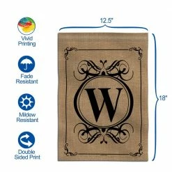 ANLEY 12.5 in. x 18 in. Classic Monogram Letter W Double Sided Garden Flag, Family Last Name Initial Yard Flags -US Flora Bunda Sales 2022 anley garden flags a flag garden n45 w 1f 1000