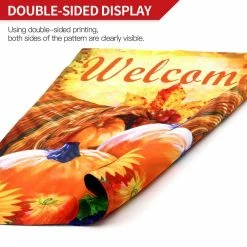 ANLEY 18 in. x 12.5 in. Garden Flag Pumpkin in Cornucopia Decorative Autumn Welcome Garden Flags Double Sided -US Flora Bunda Sales 2022 anley garden flags a flag garden pumpking 44 1000